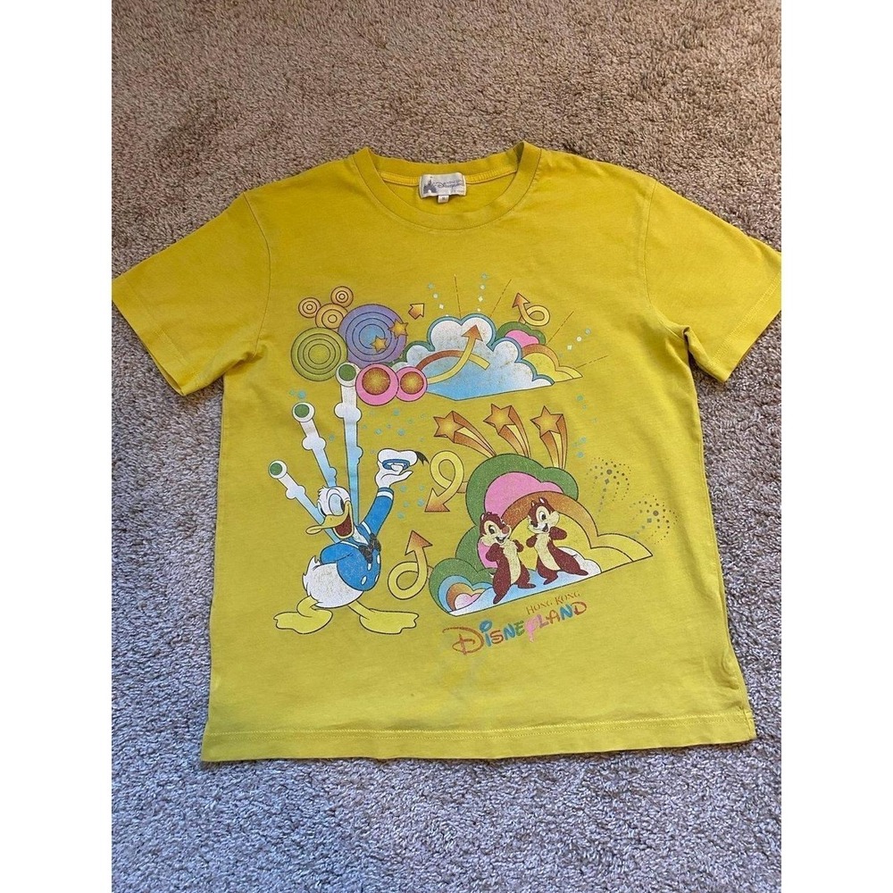 Disneyland Hong Kong T Shirt Medium Unisex Distressed Vtg sku45